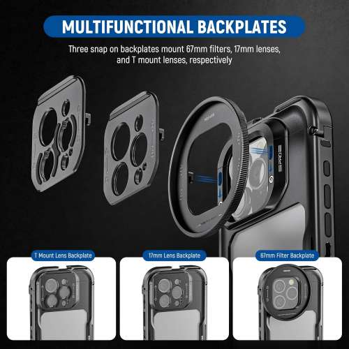 NEEWER 16 Pro Cage, Quick Release Video Rig Phone Stabilizer For iPhone 16 Pro