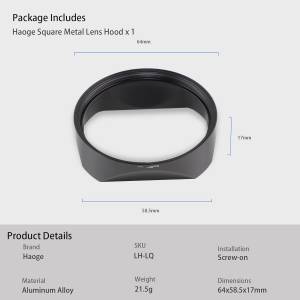 LH-LQ343B Metal Lens Hood For Leica Q3-43 金屬遮光罩