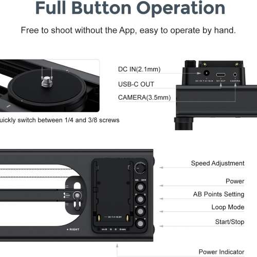 Accsoon TopRig S60 60cm Motorized Camera Slider 電動滑軌