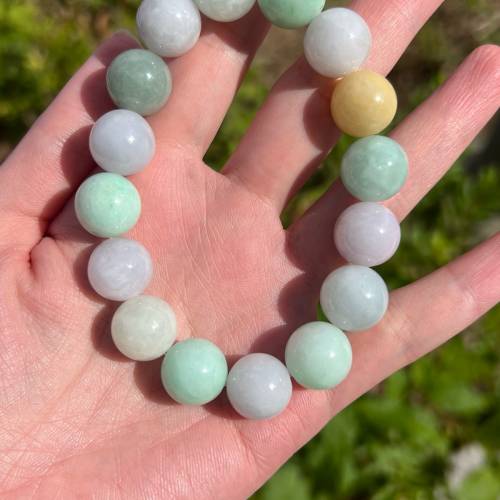 翡翠手串 A玉 糖果系 多色 珠子 13.8mm