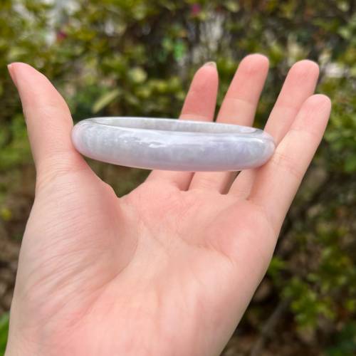 翡翠 |天然緬甸翡翠A貨紫羅蘭手鐲57.8圈（附証書）