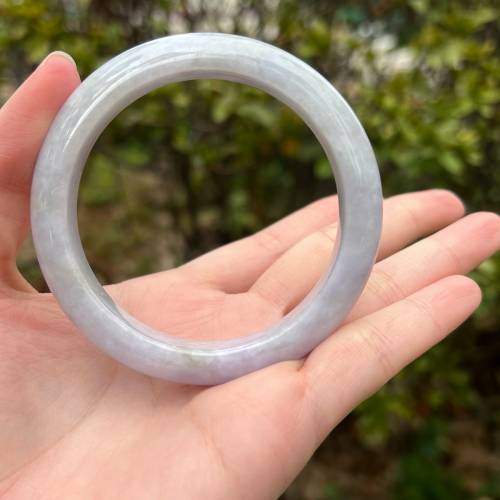 翡翠 |天然緬甸翡翠A貨紫羅蘭手鐲57.8圈（附証書）