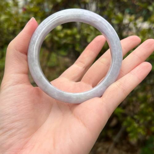 翡翠 |天然緬甸翡翠A貨紫羅蘭手鐲57.8圈（附証書）