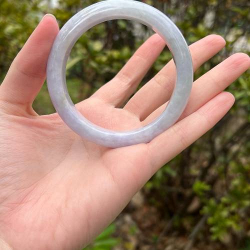 翡翠 |天然緬甸翡翠A貨紫羅蘭手鐲57.8圈（附証書）