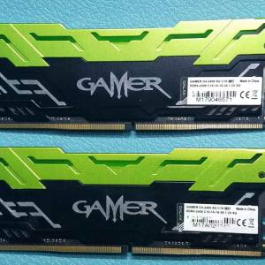 2 PCS of GAMER DDR4 8GB (TOTAL 16GB) C16 RGB GREEN GAMING  RAM