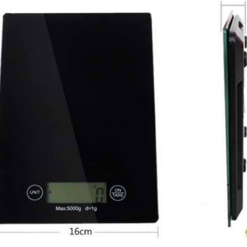 全新 黑色 玻璃 廚房磅 電子磅 電子秤 KITCHEN SCALE