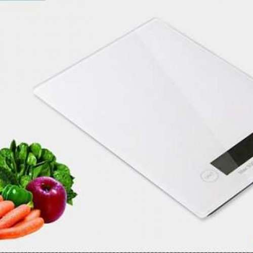 全新 白色 玻璃 廚房磅 電子磅 電子秤 KITCHEN SCALE