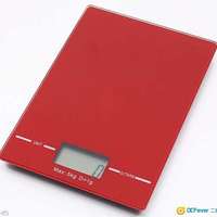 全新 紅色 玻璃 廚房磅 電子磅 電子秤 KITCHEN SCALE