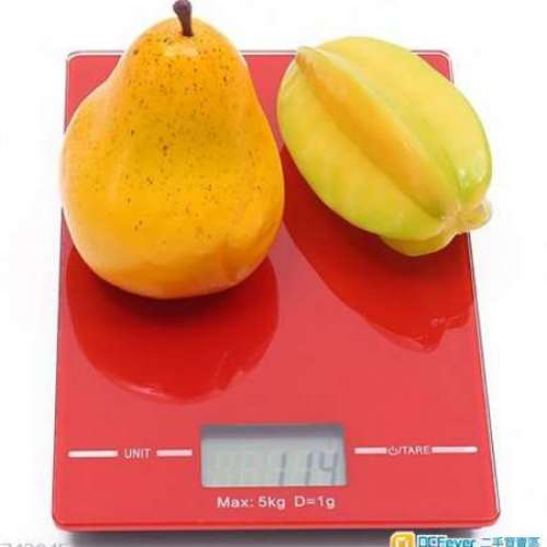 全新 紅色 玻璃 廚房磅 電子磅 電子秤 KITCHEN SCALE