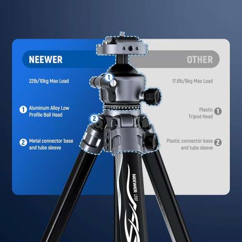 NEEWER LITETRIP LT07 156.5cm Aluminum Travel Tripod