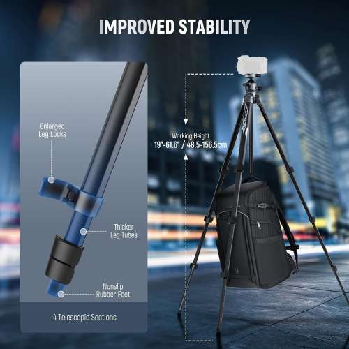 NEEWER LITETRIP LT07 156.5cm Aluminum Travel Tripod