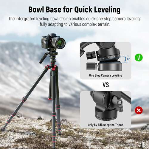 Neewer GM27 Tripod Fluid Head with Leveling Base (Black)