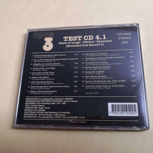 Opus 3 TEST CD 4.1 瑞典版
