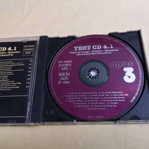 Opus 3 TEST CD 4.1 瑞典版