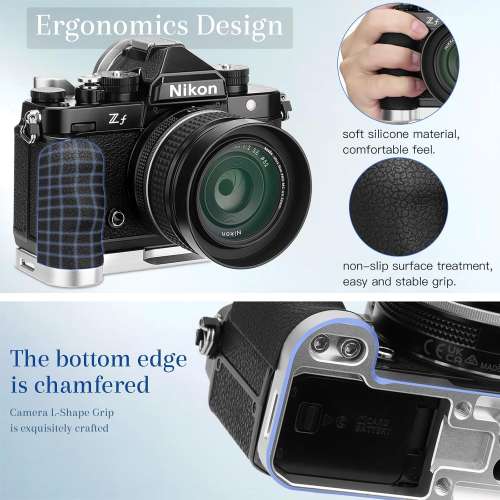 MHG-ZFW Handle HandGrip For NIKON Zf Camera Body L-Shape Grip Bracket Silver