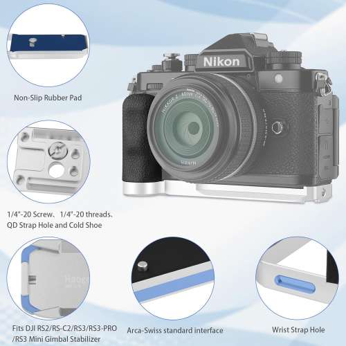 MHG-ZFW Handle HandGrip For NIKON Zf Camera Body L-Shape Grip Bracket Silver