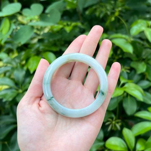 翡翠 | 天然緬甸翡翠A貨 三彩果凍感手鐲 53.5圈（附証書）