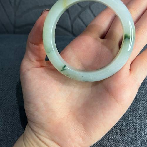 翡翠 | 天然緬甸翡翠A貨 三彩果凍感手鐲 53.5圈（附証書）