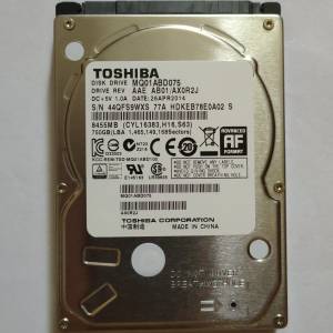 TOSHIBA 2.5“ 750GB 硬碟 hard disk