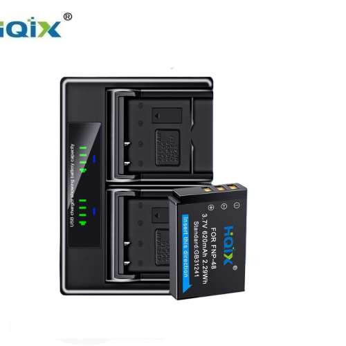 HQIX NP-48 Battery With LCD Display USB-C Dual Charger 代用鋰電池連充電機