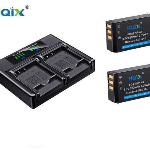 HQIX NP-48 Battery With LCD Display USB-C Dual Charger 代用鋰電池連充電機