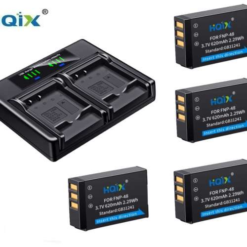 HQIX NP-48 Battery With LCD Display USB-C Dual Charger 代用鋰電池連充電機