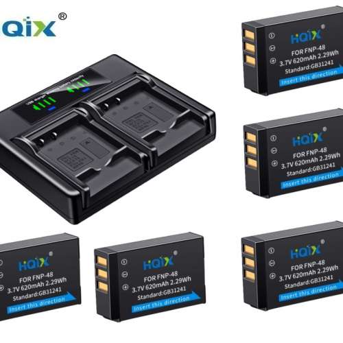 HQIX NP-48 Battery With LCD Display USB-C Dual Charger 代用鋰電池連充電機
