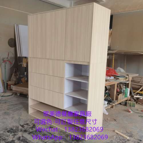 茶餐料理店備餐櫃訂做,港式餐廳防火板茶水櫃訂做工廠,木紋膠板碗碟櫃收納櫃訂製工廠...