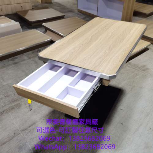 工業風餐桌椅批發,咖啡廳桌椅批發,桌椅批發工廠,馬賽克桌面餐枱訂製,防火膠板抽屜餐...