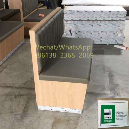 儲物櫃沙發訂製,茶餐料理店卡位沙發座椅訂造,英標阻燃防火皮革沙發訂做,法式意大利...