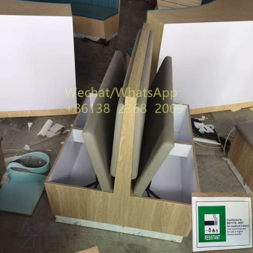 儲物櫃沙發訂製,茶餐料理店卡位沙發座椅訂造,英標阻燃防火皮革沙發訂做,法式意大利...