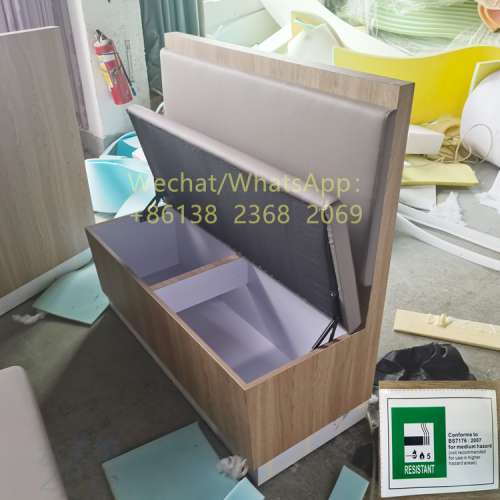 儲物櫃沙發訂製,茶餐料理店卡位沙發座椅訂造,英標阻燃防火皮革沙發訂做,法式意大利...