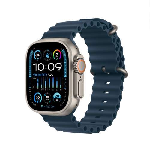 全新 蘋果Apple Watch Ultra 2 GPS + 流動網絡, 49mm鈦金屬錶殼配藍色海洋錶帶智能手...