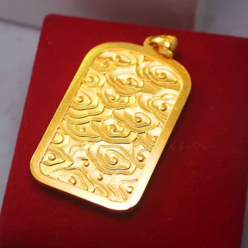 24K sand gold Buddha pendant, 999 gold-plated men's necklace for attracting weal