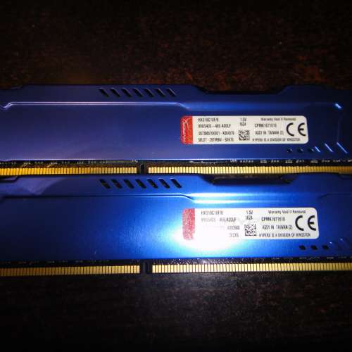 Kingston 8 GB DIMM 1866 MHz PC3-14900 DDR3 SDRAM Memory (HX318C10F8) 兩條
