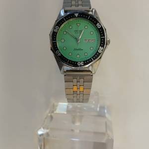 （日本制造）Vintage Seiko Silver-Wave 2A23-0120 Teal Lady's 50meters Quartz W...