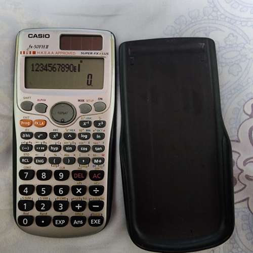 Casio fx~50FH II程式計算機 H K E A A. 驗證合格   剛換全新電池太陽能合中學生數...