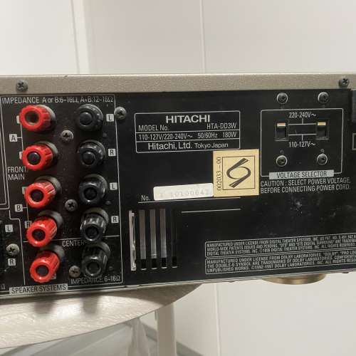 Hitachi HTA-DD3音視頻環繞接收器擴音機