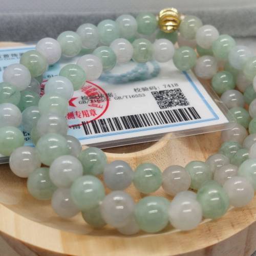 緬翡翠A綠頸鏈 7+