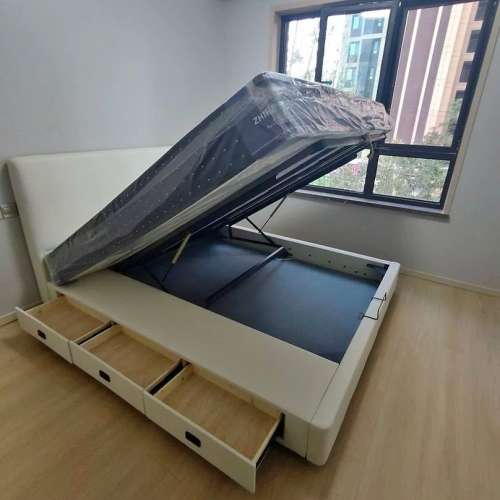 液壓實木儲物床Soft bed head