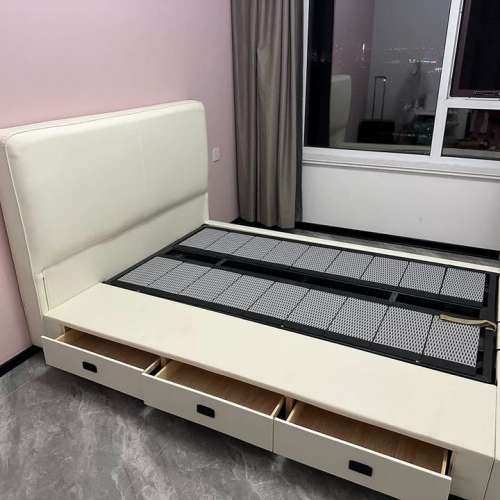 液壓實木儲物床Soft bed head