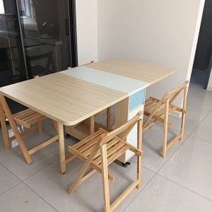 Small apartment folding dining table multifunctional storage dining table