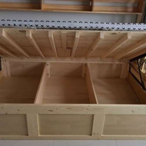 The solid wood bed cabinet has integrated storage and storage for single and dou