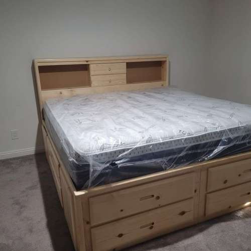 Solid wood storage bed抽屜儲物床