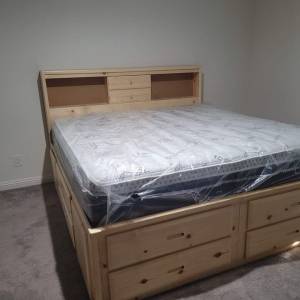 Solid wood storage bed抽屜儲物床