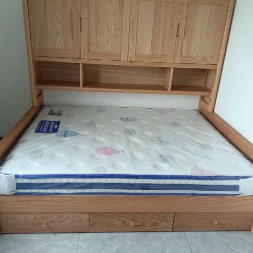 衣櫃書架一體式實木床