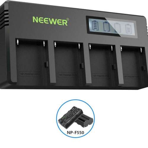 Neewer NP-F550 Battery 4-Pack with 4-Bay Charger Kit (2600mAh) For Sony 代用鋰...