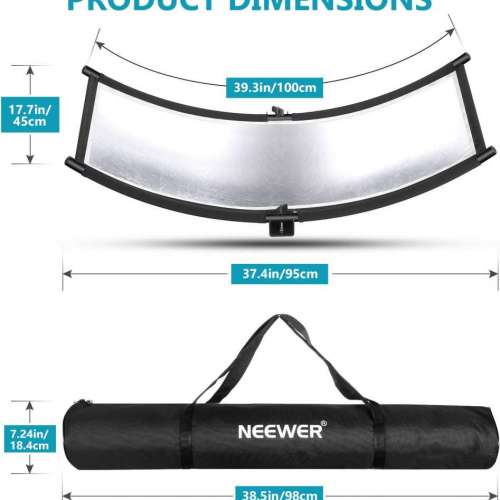 NEEWER 100 x 45 cm Clamshell Black / White / Gold / Silver Light Reflector