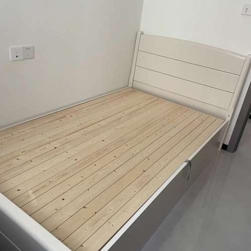 Small size solid wood bed with side opening hydraulic bed