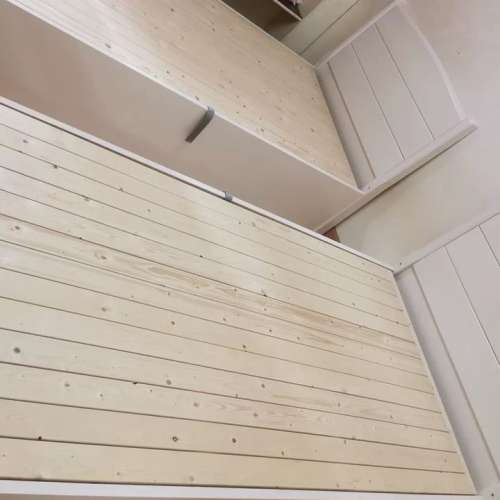 Small size solid wood bed with side opening hydraulic bed